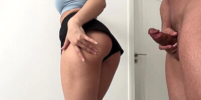 FIT Step-mom loves to be fucked doggy style I cumshot on pants
