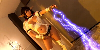 Cosplaying Hitomi Kitagawa deepthroating