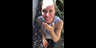 Risky couple having outdoor sex for amateur camera