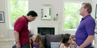 Caring men acquaint lesbian stepdaughters with world of real sex