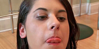 Lilly Anderson having time of her life while giving footjob