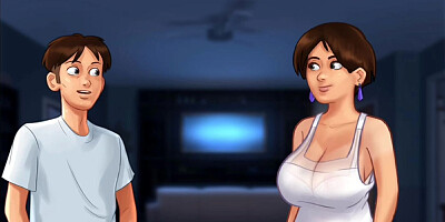 Summertime Saga #95 - Pervert Dude Rubs His Huge Cock Between Landlady's Ass