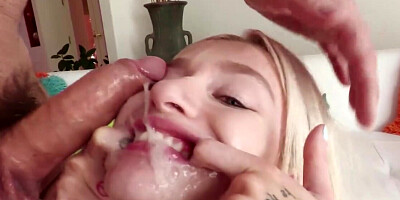 Petite girl with a bad girl look getting fucked hard