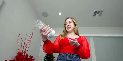Stepmom shows her body and rides that juicy dick in POV