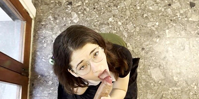 Gamer girl gives you a blowjob because she loves your cock - Emma Fiore