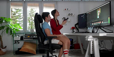 Stop working! Let me ride and suck you off instead - Amateur homemade porn