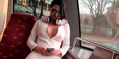 Stranger jerked and suck me in the train at the morning Dada Deville