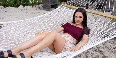 Summertime banging with a bald stud and a Latina babe