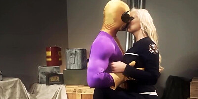 Phoenix Marie does porn with Giovanni Francesco in superhero suit