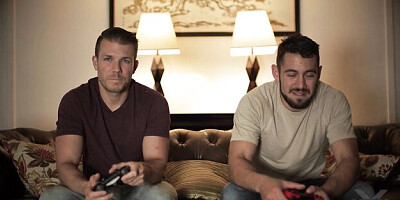 Harmonious Dante Colle and Codey Steele at big tits video