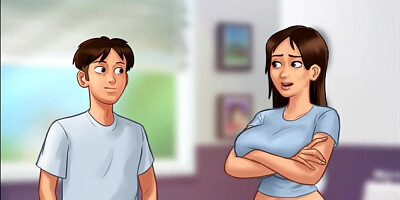 Summertime Saga #66 - Busty Girl Playing With Her Tight Pussy