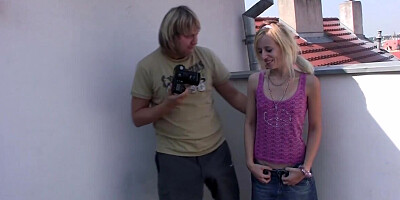 Taking photos of the blonde leads to a bit of naughty fun