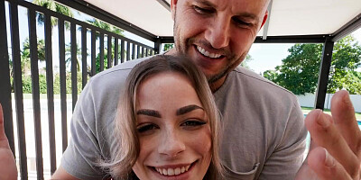 Bald hunk JMac is c hoking Renee Rose while fucking