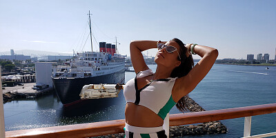 Luna gives her boyfriend a good time on a luxury cruise