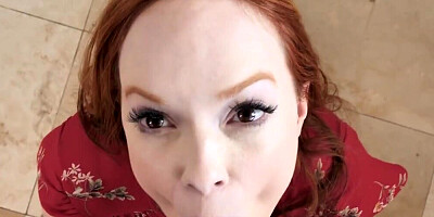 Redheaded stepmom is going to pleasure stiff cock in POV