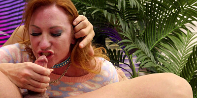 Busty redhead Sophia Locke sucks and rides Dorian Del Isla