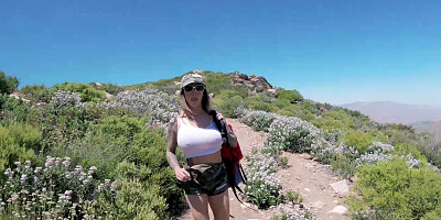 Hiking slut Karma RX sucking off Miles Long in POV