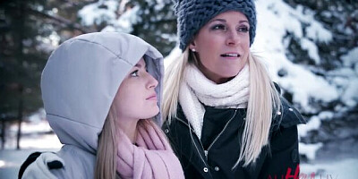 Teen (18+) scene with nice-looking India Summer and Scarlett Sage from All Her Luv