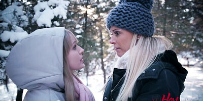 Teen (18+) scene with nice-looking India Summer and Scarlett Sage from All Her Luv