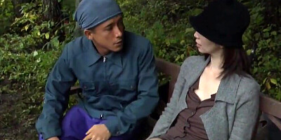 Japanese mature Milf enjoy men to gangbang her in mountains