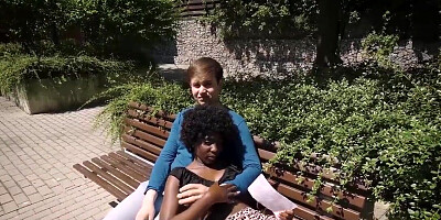 POV interracial pleasure with a horny black girlfriend