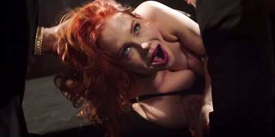 Alluring gangbang session with a redhead babe Maitland Ward