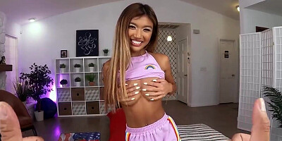 Asian beauty showing her cute smile and awesome style