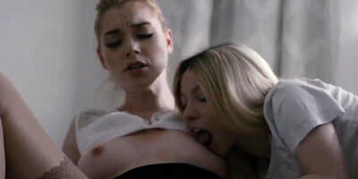 College girls give pussies pleasure in the bedroom