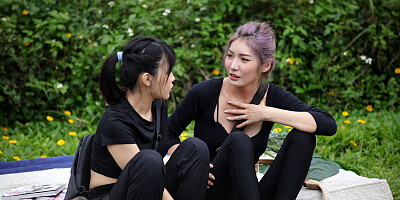 Lovely Asian chick Li Zhiyan gets fucked hard outdoors