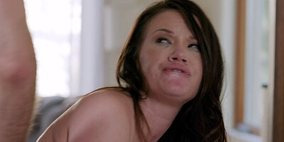 Busty brunette PAWG begs the man to fuck the hell ut of her