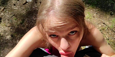 A married slut got lost in the forest, helped her out and she agreed to cheat on her husband