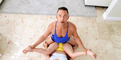 Big booty brunette wants to fuck her step uncle so bad