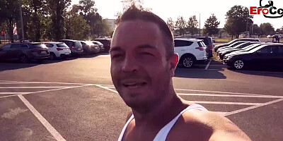 Big tit tourist picked up for sex at the airport in Germany