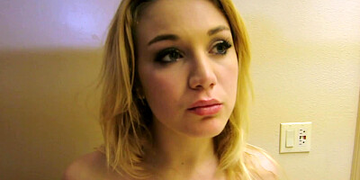 Soft lips and sexy tongue of a young blonde blow him lustily