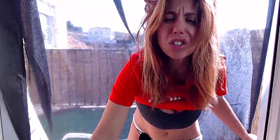 Chick doesn't want to train and rather masturbates