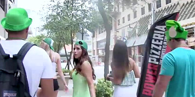 Horny girls gets fucked in the room by the guys they meet on the streets