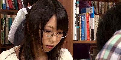 Japanese college babes Chika and Minori gets fuck hard in the library