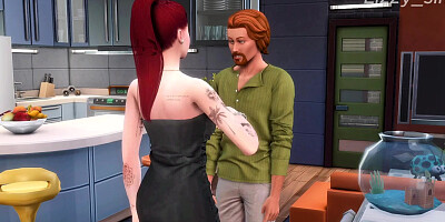 Stepfather fucks and cum on rebellious stepdaughter - sims 4 - 3D animation
