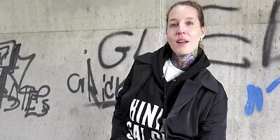 GERMAN SCOUT - Crazy German Tattoo Model Lisa Rocketcock Pickup for Casting Fuck