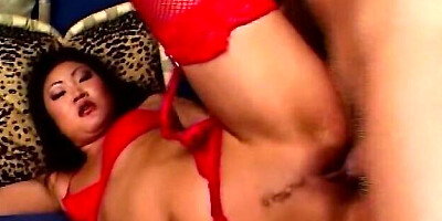 Perky model at lingerie trailer