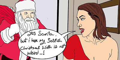 Stepmom collude with Santa, got me trapped under dad's car just to make her Christmas wish which was to fuck my dick come true