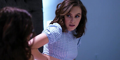 Brunette lady driven to new heights of bliss in a hot scene