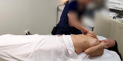 White MILF With Huge Tits And Ass Gets An Asian Cock During Massage