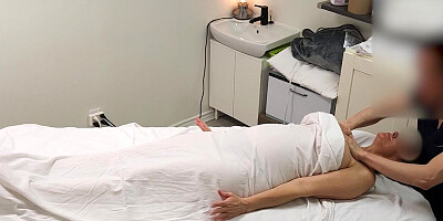 White MILF With Huge Tits And Ass Gets An Asian Cock During Massage