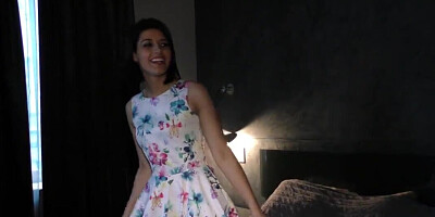 Hot secretary opens up her pussy with glowsticks