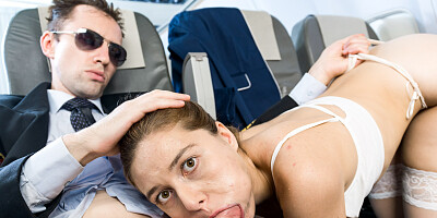 BLowjob and cowgirl on the plane with Alexis Wilson and Ray Adler