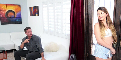 Sexy teen Cali Hayes enjoys copulation with serious businessman