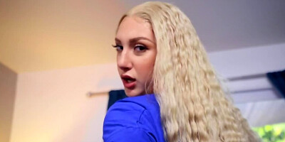 Blonde girl is fucked by brunette stepsister's boyfriend