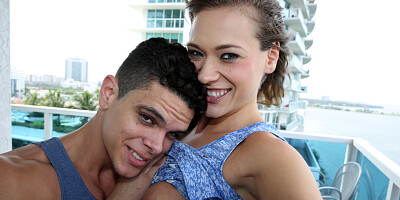 Callie Calypso rides her boyfriend then bends over for him