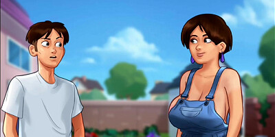 Summertime Saga #72 - Two Big Tits Mature MILFS in the House